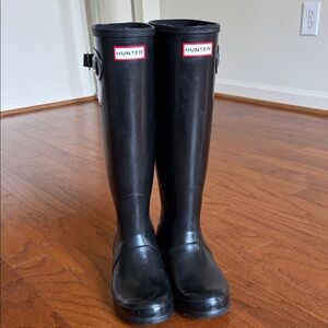 Hunter Black Tall Rain Boots